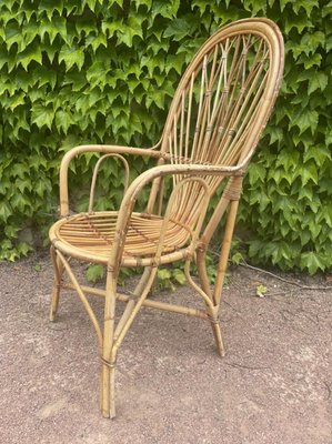 Midcentury Rattan Armchairs, 1950s, Set of 2-SDV-1330601