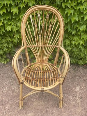 Midcentury Rattan Armchairs, 1950s, Set of 2-SDV-1330601