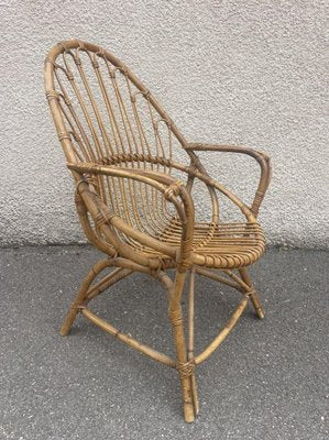 Midcentury Rattan Armchairs, Netherlands, 1950s, Set of 2-SDV-1330583