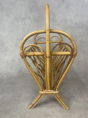 Midcentury Rattan Magazine Rack, 1960s-SDV-1330571