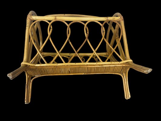 Midcentury Rattan Magazine Rack, 1960s-SDV-1330571