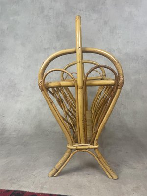 Midcentury Rattan Magazine Rack, 1960s-SDV-1330571