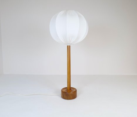 Midcentury Solid Teak Table Lamp, Sweden, 1960s-UYK-1256822