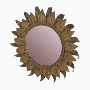 Midcentury Spanish Round Metal Mirror, 1960s-KT-1776266