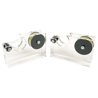 Midcentury Tape Dispensers in Acrylic Glass by Felice Antonio Botta, Italy, 1970s, Set of 2-LYQ-1258000