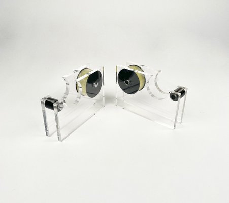 Midcentury Tape Dispensers in Acrylic Glass by Felice Antonio Botta, Italy, 1970s, Set of 2-LYQ-1258000