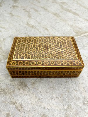 Middle Eastern Maple Box with Khatam Kari Decoration, 1920s-ZFY-1792862