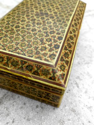 Middle Eastern Maple Box with Khatam Kari Decoration, 1920s-ZFY-1792862