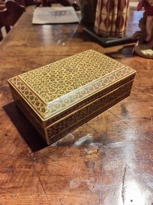 Middle Eastern Maple Box with Khatam Kari Decoration, 1920s-ZFY-1792862