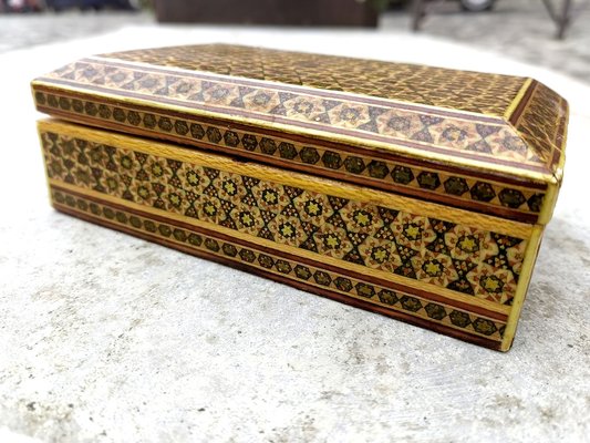 Middle Eastern Maple Box with Khatam Kari Decoration, 1920s-ZFY-1792862