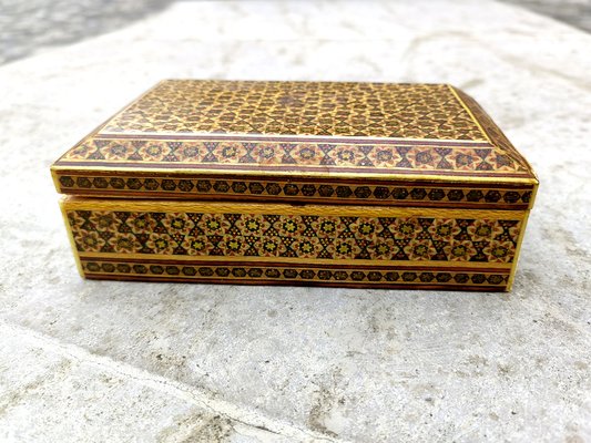 Middle Eastern Maple Box with Khatam Kari Decoration, 1920s-ZFY-1792862