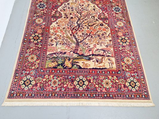 Middle Eastern Silk Rug Tree of Life, 1960s-AXJ-2022517