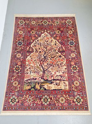 Middle Eastern Silk Rug Tree of Life, 1960s-AXJ-2022517