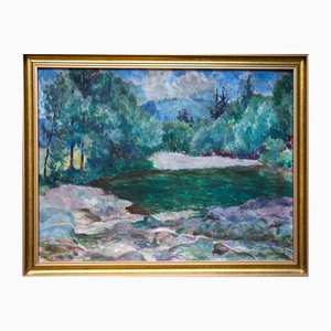 Mieszko Jabłoński, Landscape, 20th-Century, Oil on Canvas, Framed-FSD-1196259