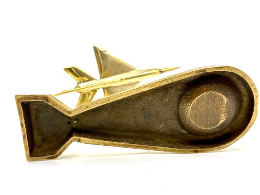 Mig 21 Desk Plane Model in Brass, 1950s-ZCY-1727080