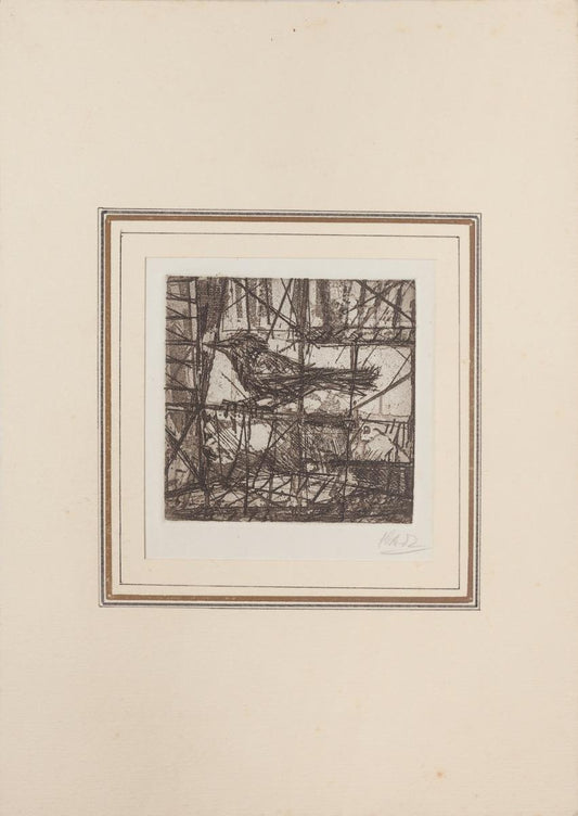 Miguel Angel Ibarz, The Bird, Etching, Mid-20th Century