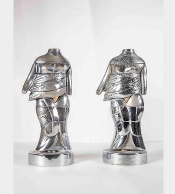 Miguel Berrocal, Mini Caryatids, Metal Sculptures, 1960s, Set of 2-ZCI-1775978