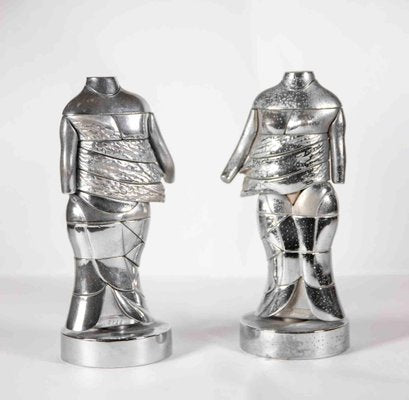 Miguel Berrocal, Mini Caryatids, Metal Sculptures, 1960s, Set of 2-ZCI-1775978