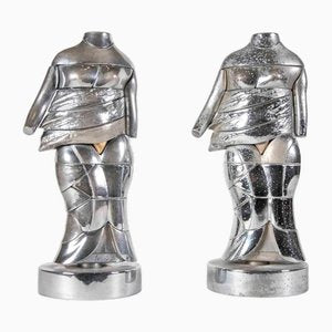 Miguel Berrocal, Mini Caryatids, Metal Sculptures, 1960s, Set of 2-ZCI-1775978