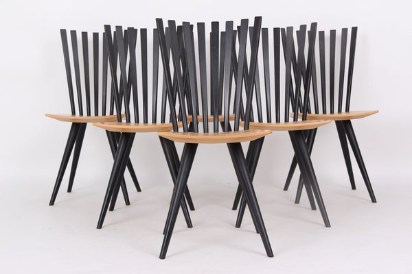 Mikado Chairs by Foersom & Hiort-Lorenzen, 1986, Set of 6-DQ-1780036