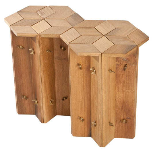 Mike Reclaimed Oak Stools by Fred and Juul, Set of 2