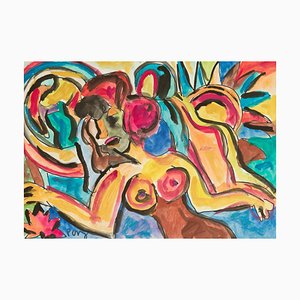 Miklos Nemeth, Funky Nude, 1990s, Tempera on Paper-KEU-2035825