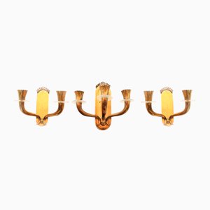 Milanese Wall Lights by Gio Ponti, 1940s, Set of 3-IJR-1406520