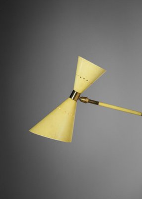 Milano Yellow Lacquered Metal Italian Wall Lamp from Stillux, 1950s-YU-974127