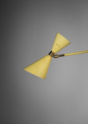 Milano Yellow Lacquered Metal Italian Wall Lamp from Stillux, 1950s-YU-974127