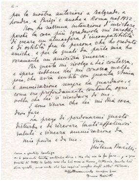 Milena Barilli, Letters by Milena Barilli to the Countess Pecci Blunt, 1943/1937-ZCI-870962