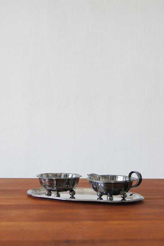 Milk and Sugar Set by Nils Johan for Prima N S, 1950, Set of 3