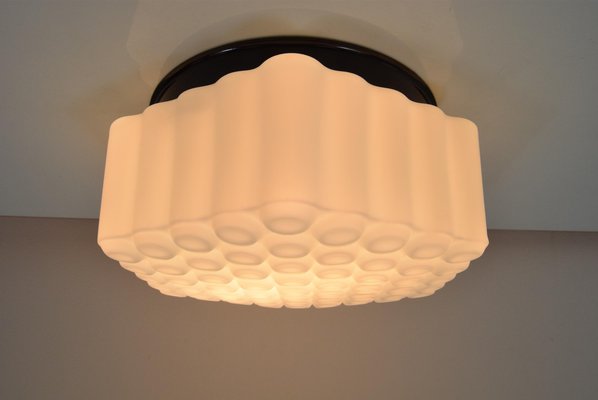 Milk Glass and Metal Ceiling or Wall Light, 1970s-TZ-974064