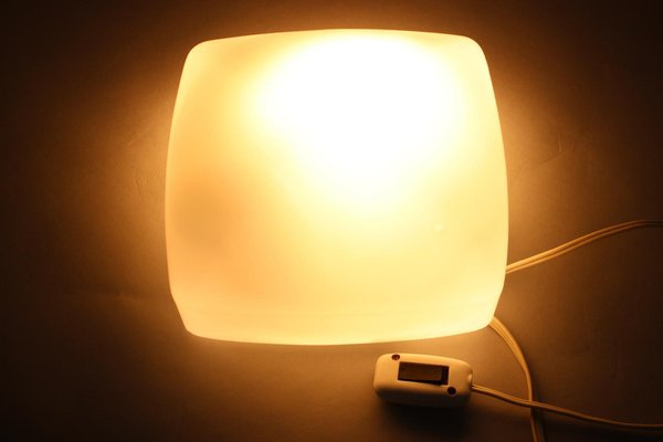 Milk Glass Wall Lamp, Czechoslovakia, 1970s-TZ-1392567