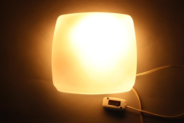 Milk Glass Wall Lamp, Czechoslovakia, 1970s-TZ-1392567