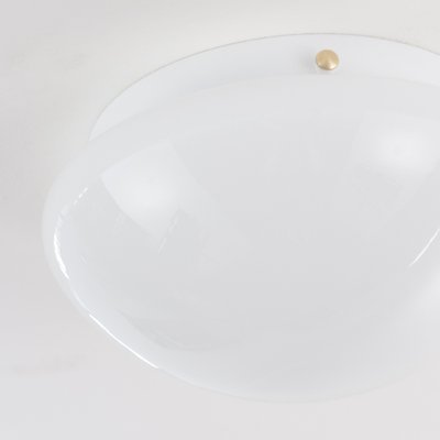 Milk White Glass Murano Ceiling Lamp, Italy, 1980s-MPO-1333363