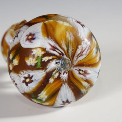 Millefiori Vase Brown and White in Murano and Murrine from Fratelli Toso-KJP-1270688