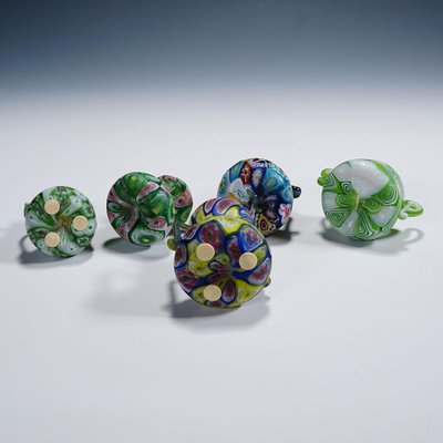 Millefiori Vases attributed to Fratelli Toso, Murano, 1890s, Set of 5-KJP-1803456