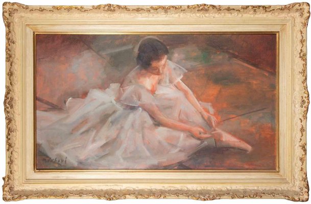 Miloslava Vrbova-Štefková, Ballerina, Oil Painting, Mid-20th Century-ZCI-2032678