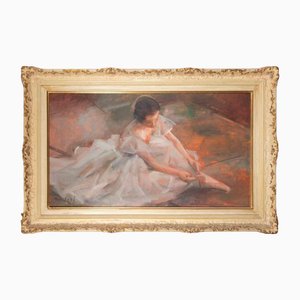 Miloslava Vrbova-Štefková, Ballerina, Oil Painting, Mid-20th Century-ZCI-2032678