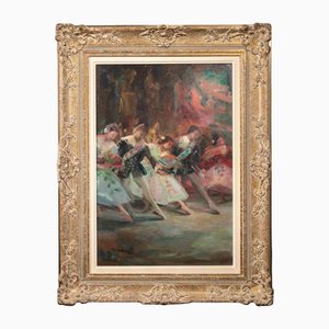 Miloslava Vrbova-Štefková, Ballet Scene, Oil Painting, Mid-20th Century-ZCI-2032688