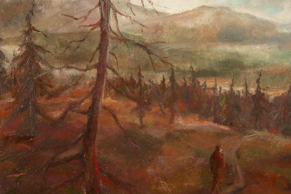 Miloslava Vrbova-Štefková, Landscape, Bohemian Forest, Oil Painting, Mid-20th Century-ZCI-2032683