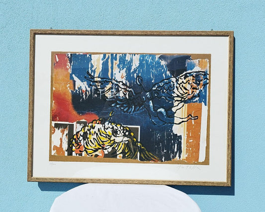 Mimmo Rotella, L'Angelo Cattivo, Serigraph & Collage, Framed