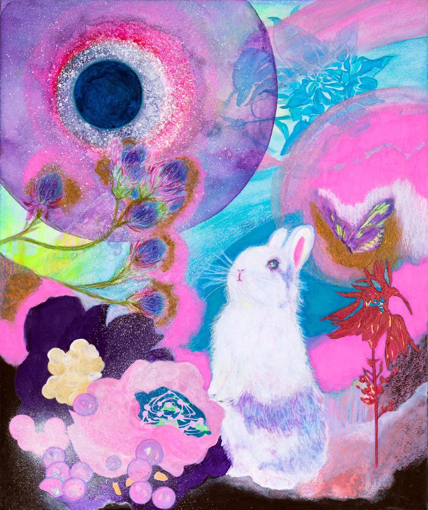 Minako Asakura, The Supernova Remnant, 2021, Acrylic & Watercolour on Paper on Wood