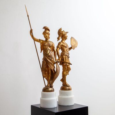 Minerva and Mars, Late 19th Century, Bronzes, Set of 2-VEI-2021309