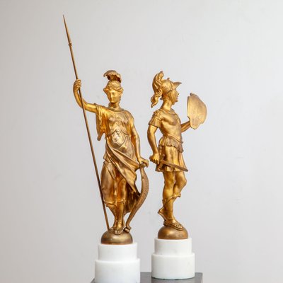 Minerva and Mars, Late 19th Century, Bronzes, Set of 2-VEI-2021309