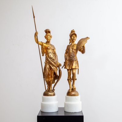 Minerva and Mars, Late 19th Century, Bronzes, Set of 2-VEI-2021309