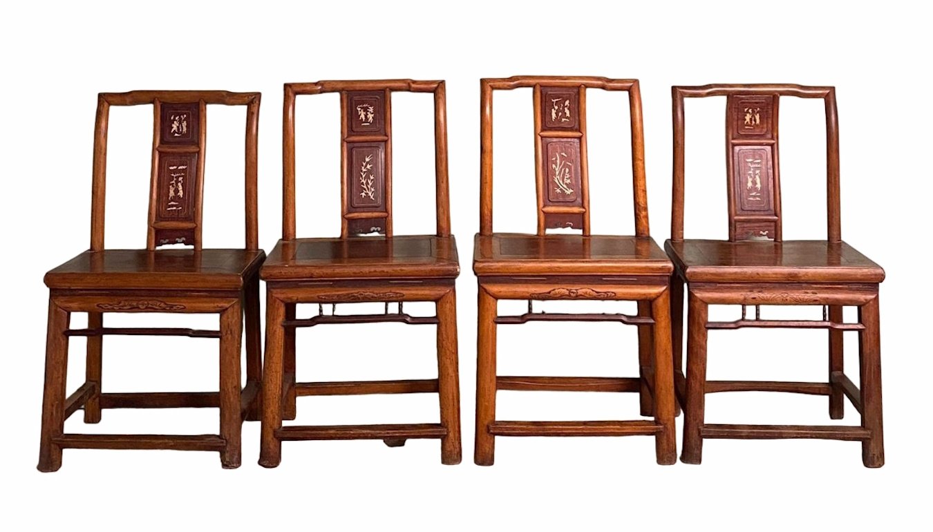 Ming Dynasty Chinese Ceremonial Chairs, 1870s, Set of 4