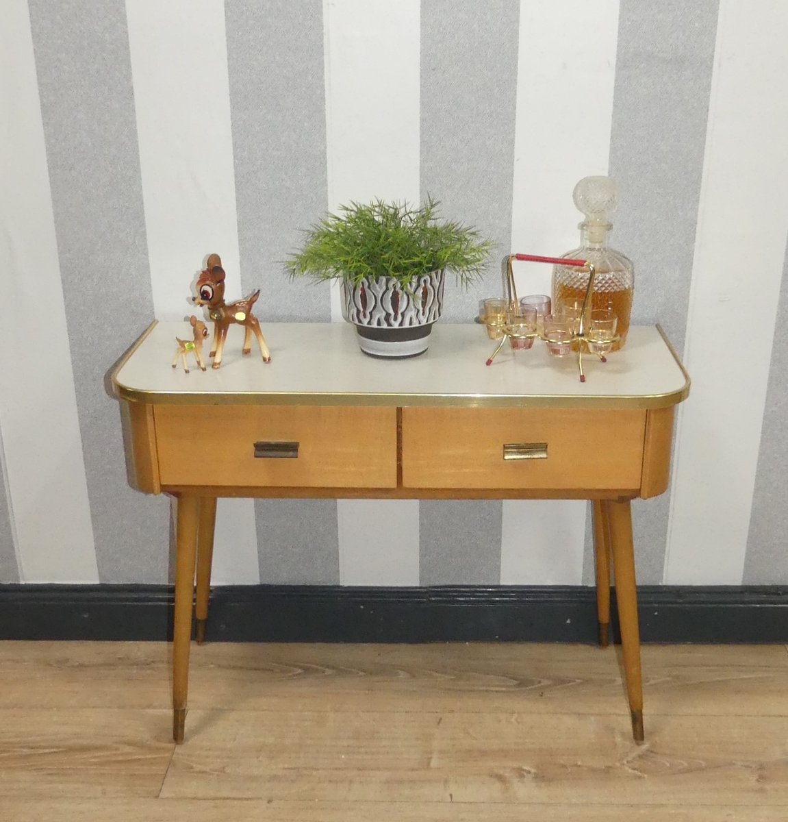 Mini Chest of Drawers on Legs with 2 Drawers, 1950s