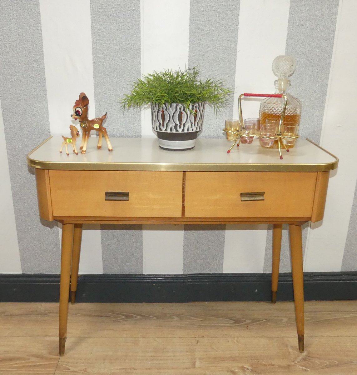 Mini Chest of Drawers on Legs with 2 Drawers, 1950s