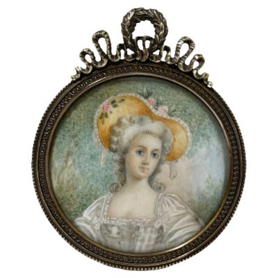 Miniature Antique Portrait Frame in Bronze-UCH-1234478